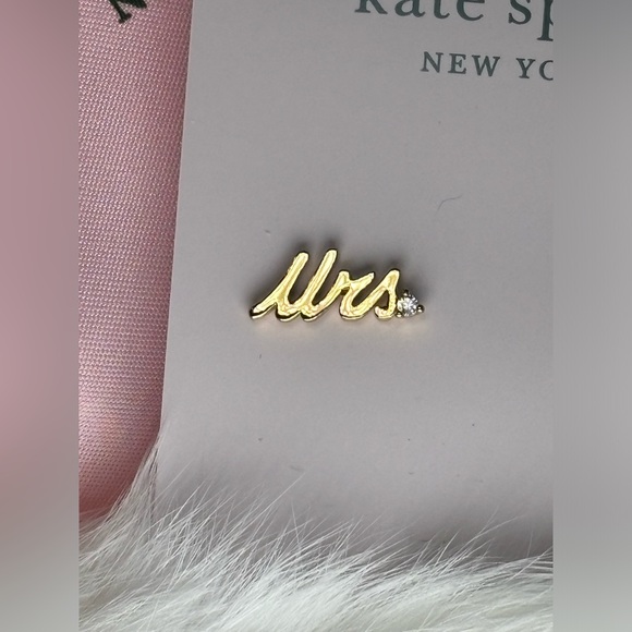 Kate Spade say yes gold and cubic zirconia earrings comes with bag new with tag. - Picture 2 of 4